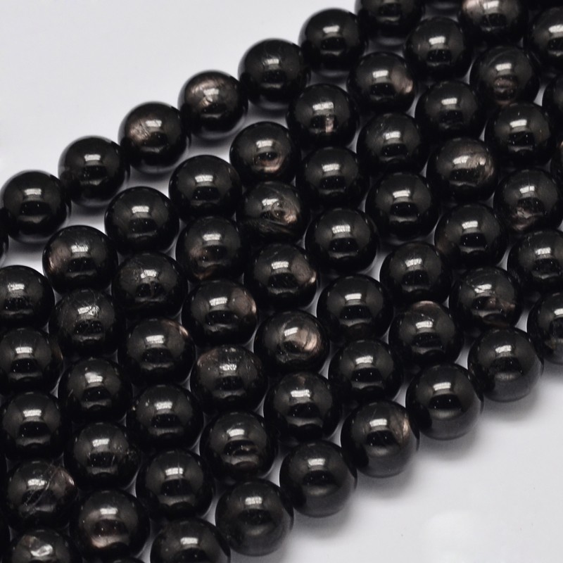 PandaHall Natural Hypersthene Round Bead Strands, 10mm, Hole: 1mm; about 41pcs/strand, 15.5" Others Round