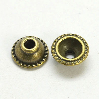 PandaHall Tibetan Style Bead Caps, Zinc Alloy Bead Caps, Lead Free & Nickel Free & Cadmium Free, Antique Bronze Color, 10mm in diameter, 5mm...