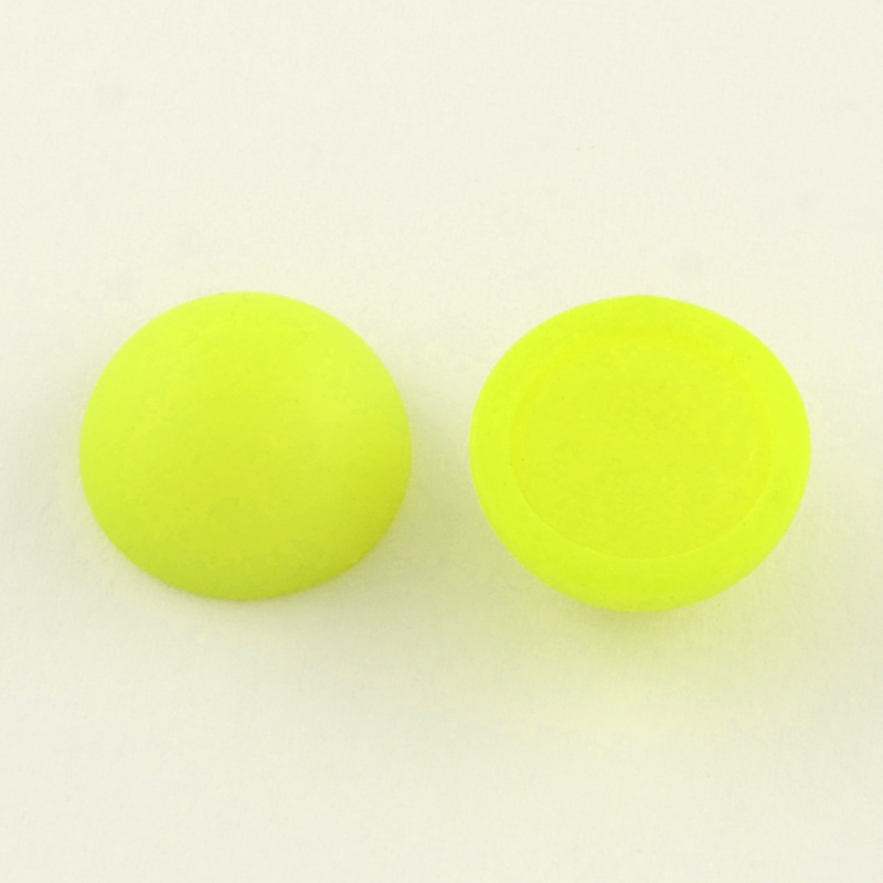 PandaHall Neon Acrylic Cabochons, Half Round, Yellow, 16x8mm; 420pcs/500g Acrylic Half Round Yellow