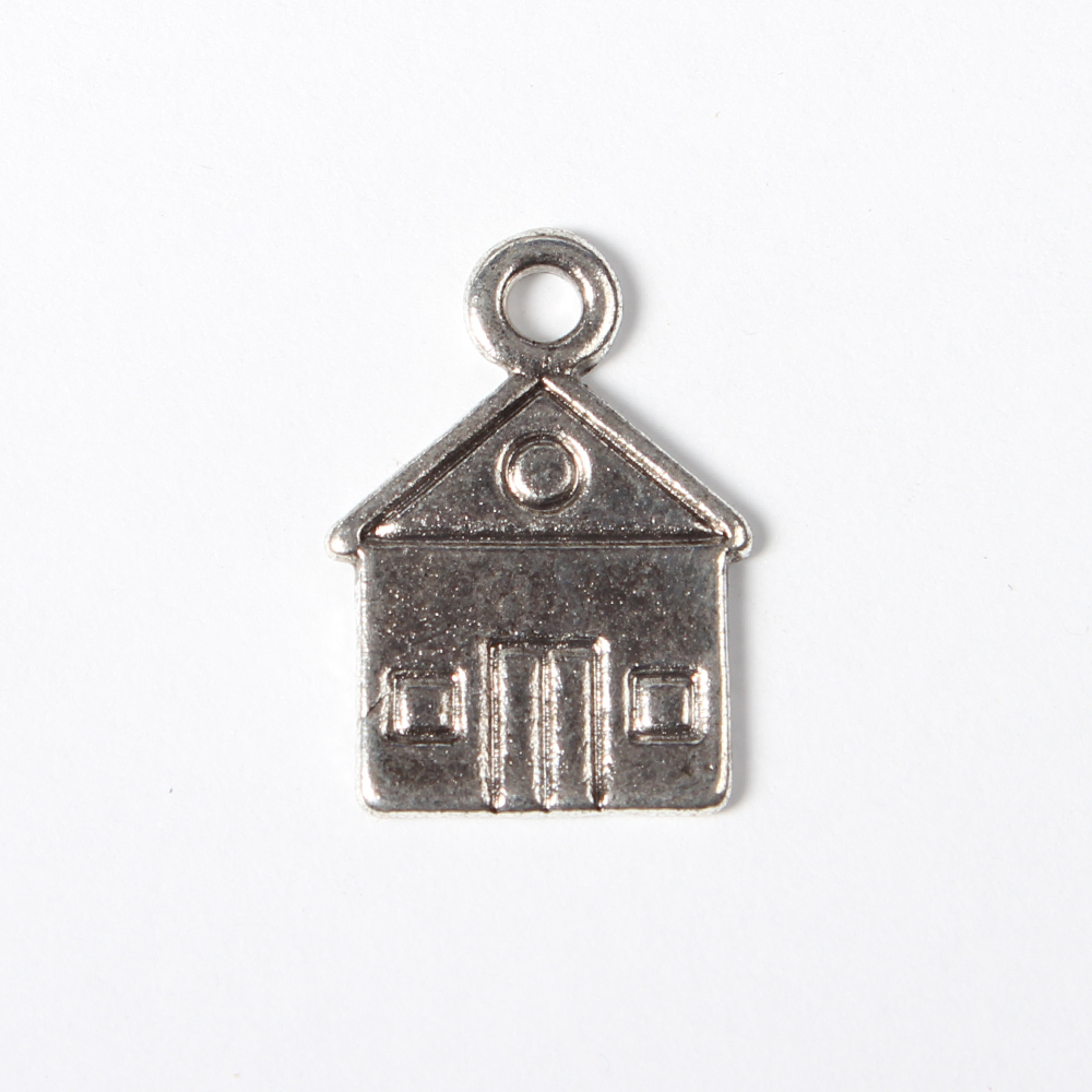 PandaHall Antique Silver Tibetan Silver House Pendant, Lead Free and Cadmium Free, about 16.5mm long, 13mm wide, 1mm thick, hole: 2mm Alloy...