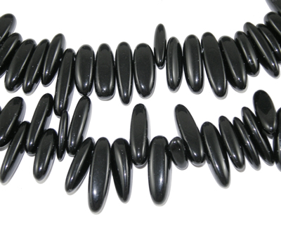 PandaHall Natural Black Stone Chips Beads Strands, 12~22x5~7mm, Hole: 1mm; about 16" Black Stone Chip Black