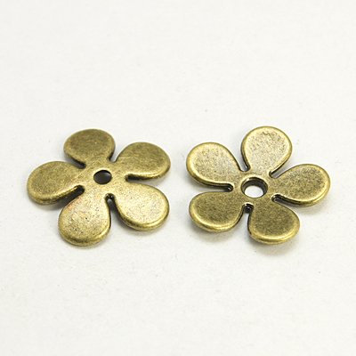 PandaHall Tibetan Silver Bead Caps, Lead Free & Nickel Free & Cadmium Free, Antique Bronze Color, about 21mm in diameter, 2.5mm thick, hole...