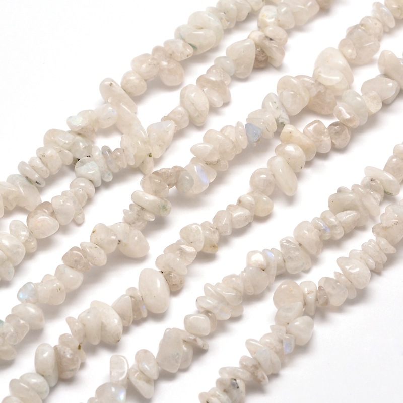 PandaHall Natural White Jade Chip Bead Strands, 5~8x5~8mm, Hole: 1mm; about 31.5" White Jade Chip
