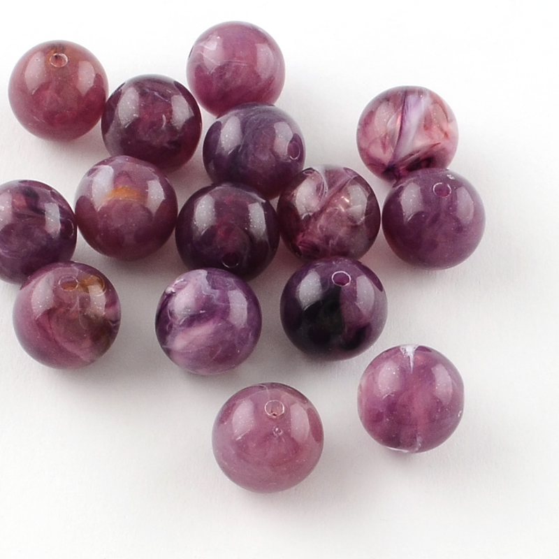 PandaHall Round Imitation Gemstone Acrylic Beads, DarkOrchid, 8mm, Hole: 2mm Acrylic Round Purple