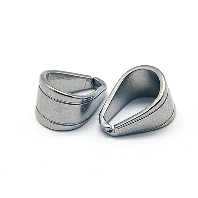 PandaHall 304 Stainless Steel Pinch Bails, 11x7x8.5mm, Pin: 1.2mm Stainless Steel