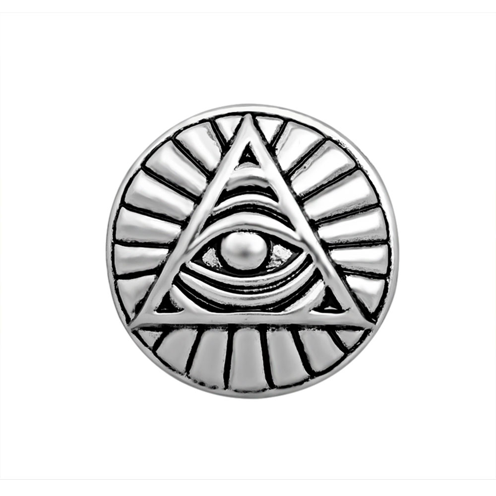 PandaHall Alloy Snap Jewelry Buttons, Flat Round with Eye, Antique Silver, 20x6.5mm; Knob: 5.5mm Flat Round