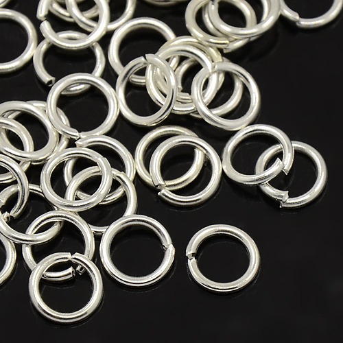 PandaHall Brass Open Jump Ring Jewelry Components, Close but Unsoldered, Silver Color, about 5mm in diameter, 1mm thick; about 3mm inner...