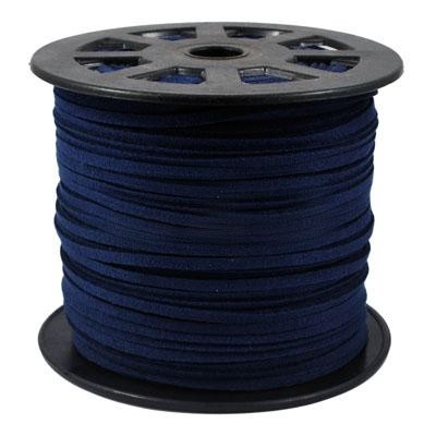 PandaHall Faux Suede Cords, Faux Suede Lace, DarkBlue, 6x1.5mm; 100yard/roll Suede Blue