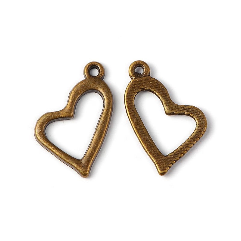 PandaHall Antique Bronze Color Tibetan Style Heart Pendants, Lead Free, Cadmium Free and Nickel Free, about 20mm long, 11mm wide, 2mm thick...