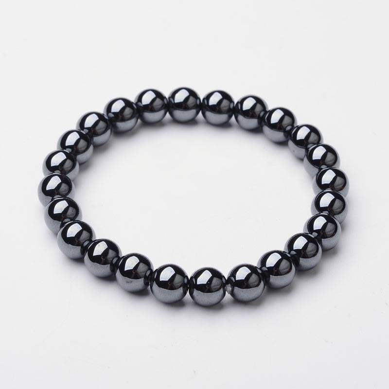 PandaHall Hematite Beaded Stretch Bracelets, 52mm Hematite