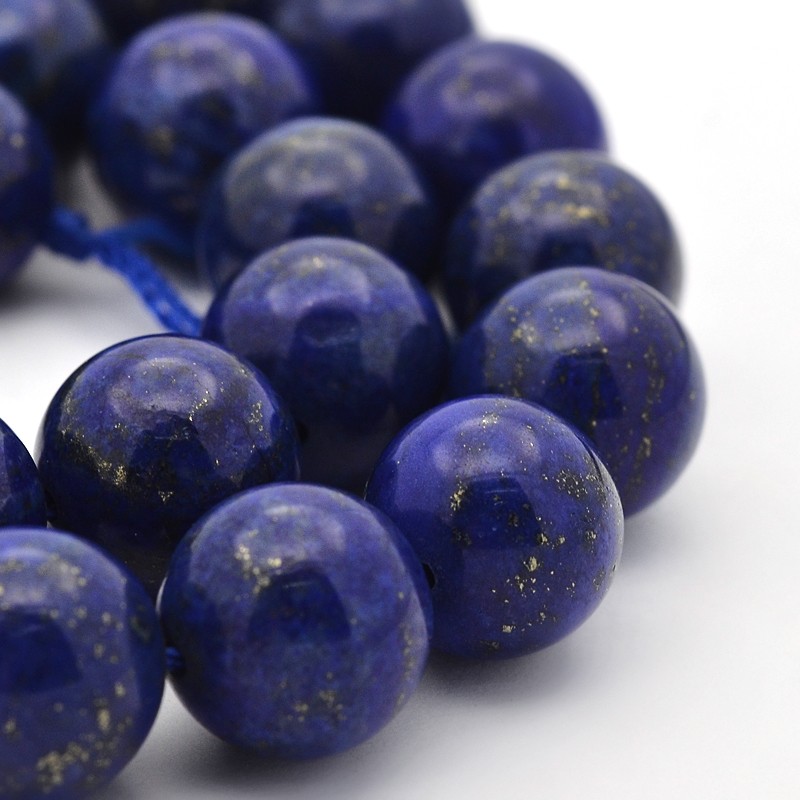 PandaHall Dyed Natural Lapis Lazuli Round Beads Strands, 8mm, Hole: 1mm; about 49pcs/strand, 15.7" Lapis Lazuli Round Blue