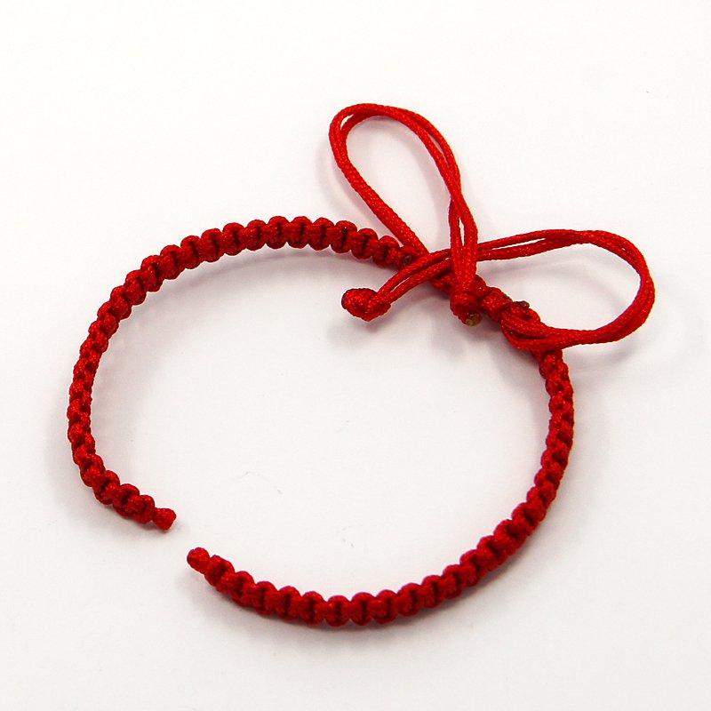 PandaHall Braided Nylon Cord for DIY Bracelet Making, Red, 145~155x5x2mm Nylon Red