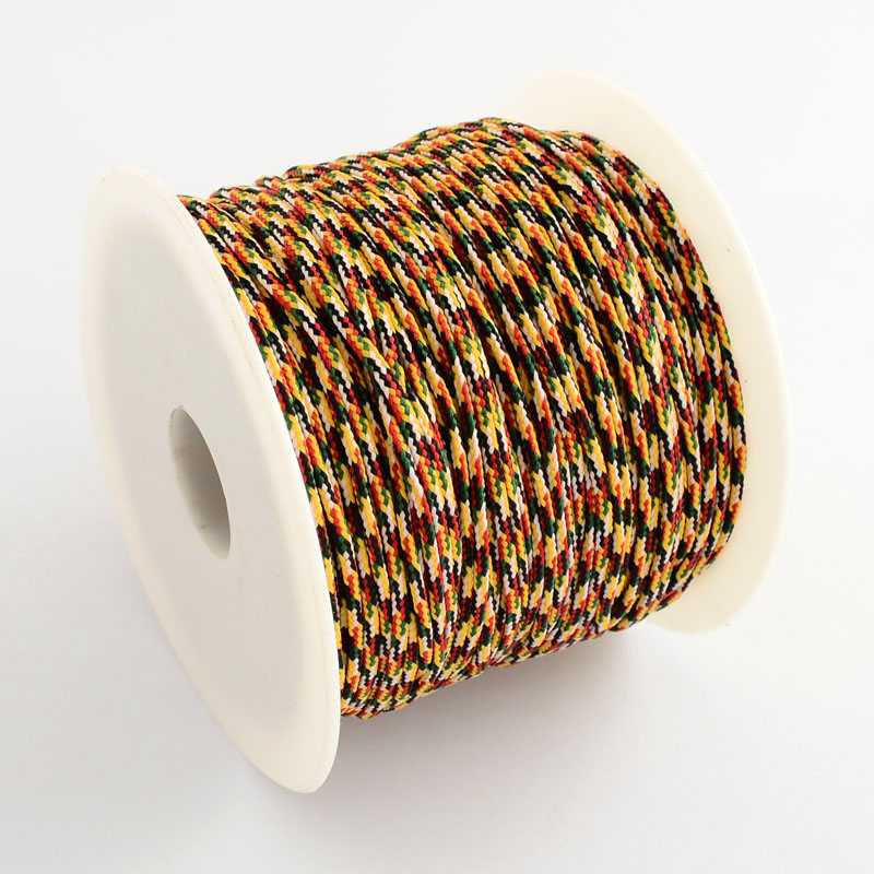 PandaHall Braided Nylon Cord for Chinese Knot Making, Colorful, 2mm, about 80m/roll Nylon