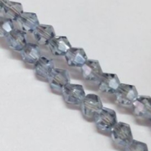 PandaHall Electroplate Glass Beads Strands, Full Plated, Faceted, Bicone, LightSteelBlue, 3x3mm, Hole: 1mm; about 150pcs/strand, 13.8"...