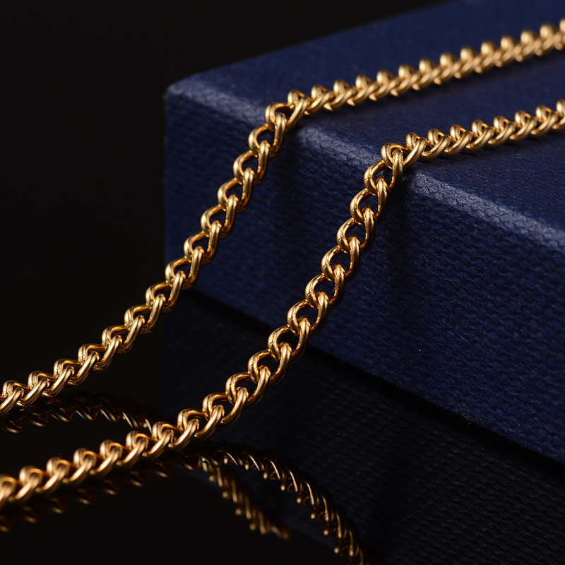 PandaHall 304 Stainless Steel Curb Chains Twisted Chains, with Spool, Golden, 4x3x0.8mm; about 20m/roll Stainless Steel