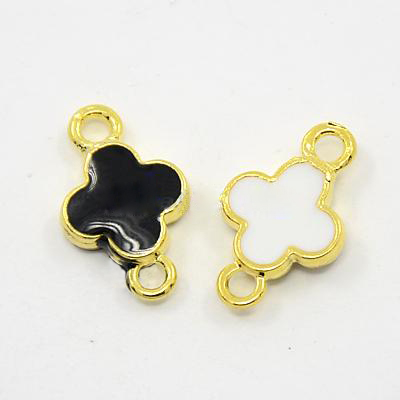 PandaHall Golden Alloy Enamel Greek Cross Links, Mixed Color, 18x11x3mm, Hole: 2mm Alloy+Enamel Cross Multicolor