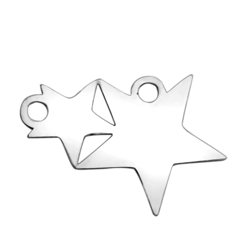 PandaHall 304 Stainless Steel Charms, Star, Stainless Steel Color, 12x17.8x1mm, Hole: 1.5mm Stainless Steel Star