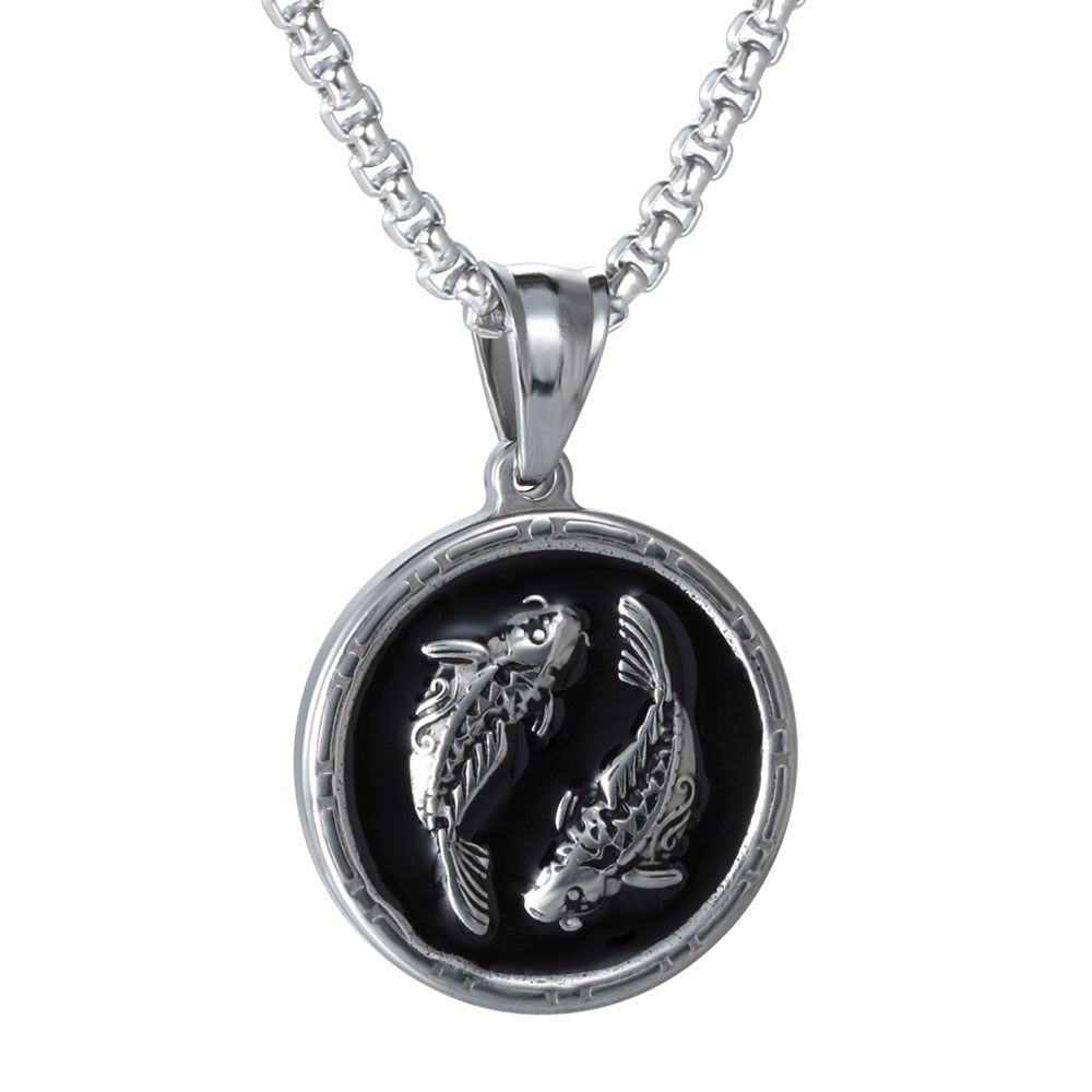 PandaHall 304 Stainless Steel Enamel Pendants, Constellation/Zodiac Sign, Pisces, 27x24x3mm, Hole: 5x7mm Stainless Steel+Enamel...