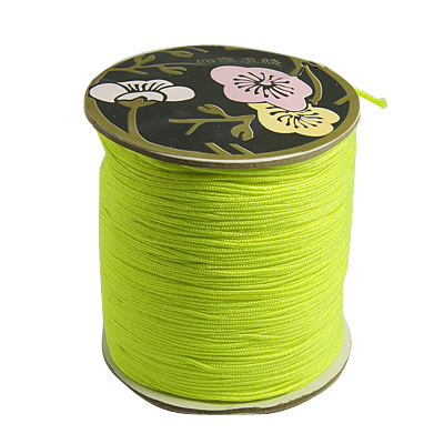 PandaHall Nylon Thread, for Custom Woven Jewelry Making, GreenYellow, 0.8mm; about 120m/roll Nylon Green