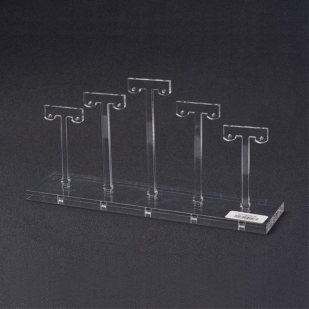 PandaHall Earring Displays, Acrylic, Detachable, Clear, 20x10.4cm Acrylic Clear