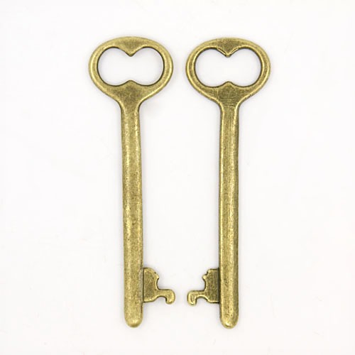 PandaHall Tibetan Style Alloy Key Large Pendants, Lead Free & Cadmium Free & Nickel Free, Antique Bronze, 53.5mm long, 16mm wide, 2mm thick...
