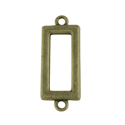 PandaHall Alloy Links, Chandelier Components, Lead Free & Nickel Free, Rectangle, Antique Bronze, 30x11.5x2mm, Hole: 2mm Alloy Rectangle