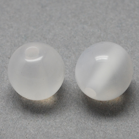 PandaHall Round Imitation Cat Eye Resin Beads, WhiteSmoke, 11.5~12x11mm, Hole: 2.5mm Resin Round White