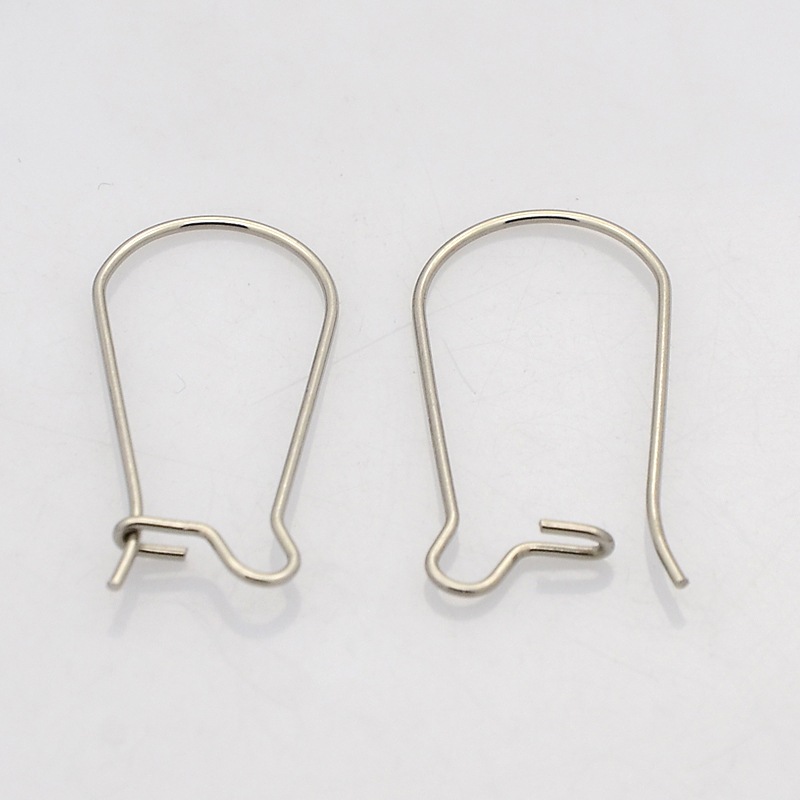 PandaHall 304 Stainless Steel Hoop Earrings, Stainless Steel Color, 20x10mm, Pin: 0.7mm Stainless Steel