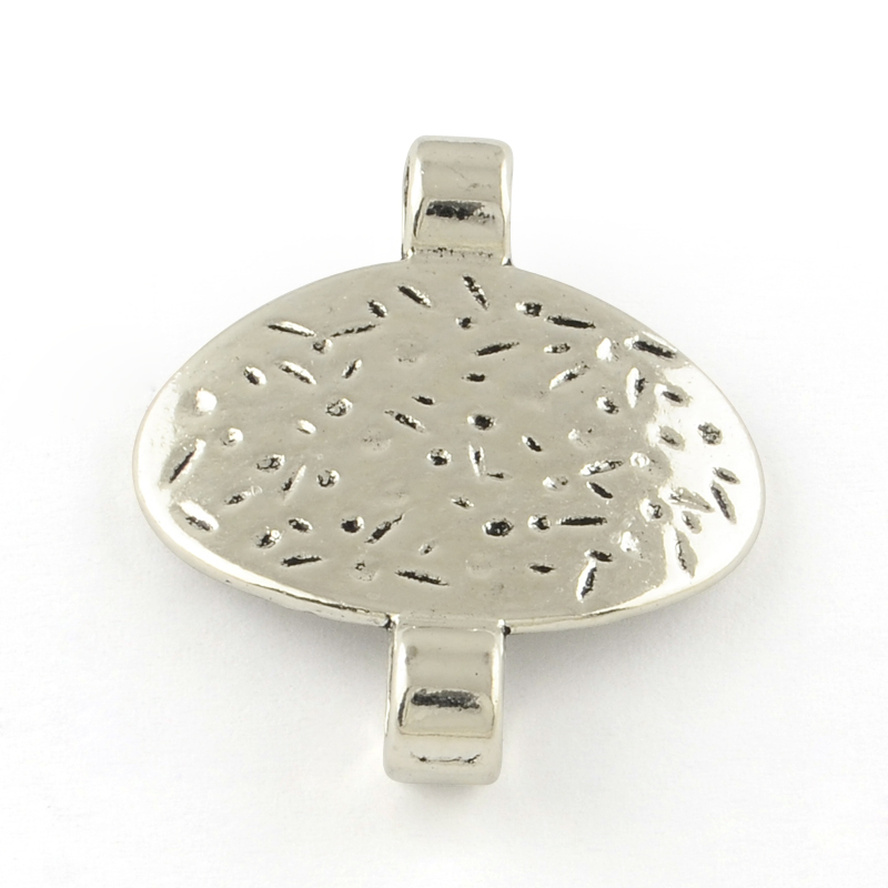 PandaHall Oval Tibetan Style Alloy Links, Lead Free & Nickel Free & Cadmium Free, Antique Silver, 39x31.5x2.5mm, Hole: 5mm; about...