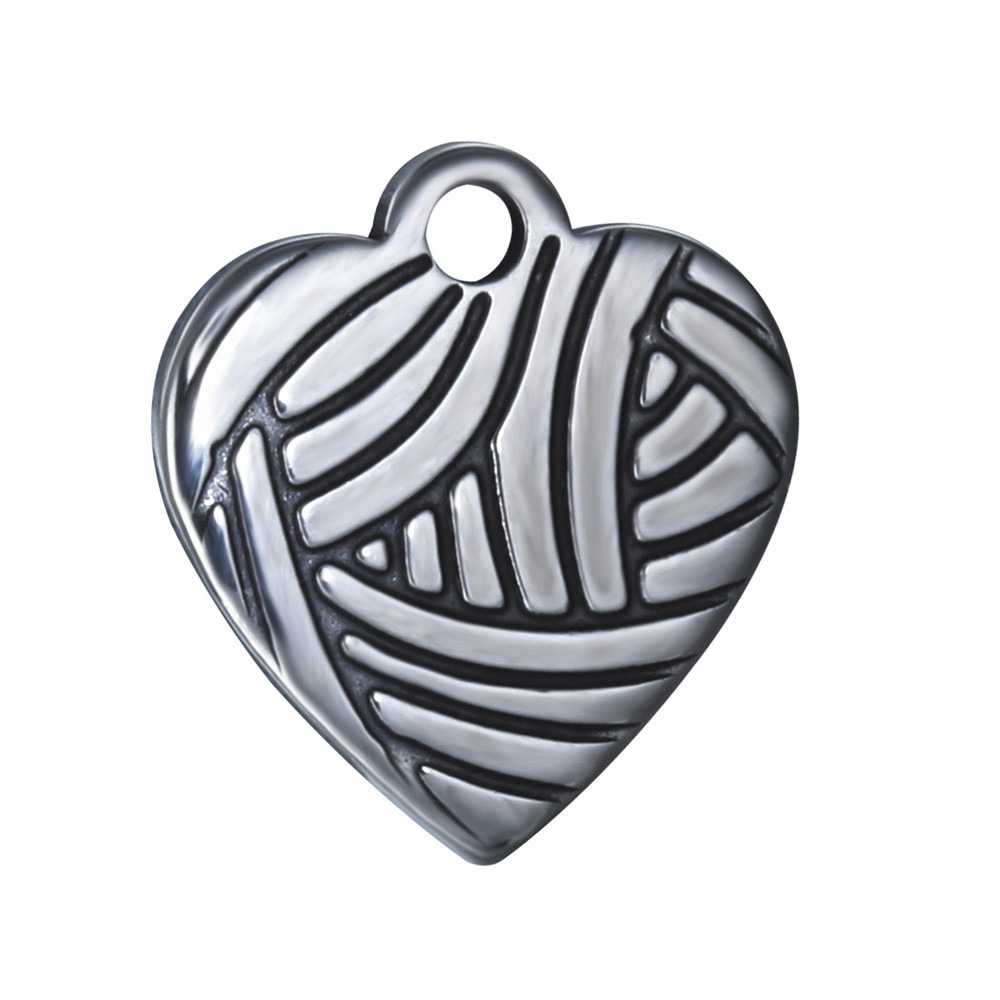PandaHall 304 Stainless Steel Weave Pendants, Heart, Stainless Steel Color, 13x12x1.2mm, Hole: 1.5mm Stainless Steel Heart
