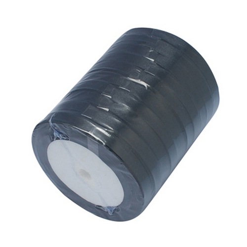 PandaHall Satin Ribbon, Black, 1/4"(7mm) wide, 25yards/roll(22.86m/roll) Polyester Black