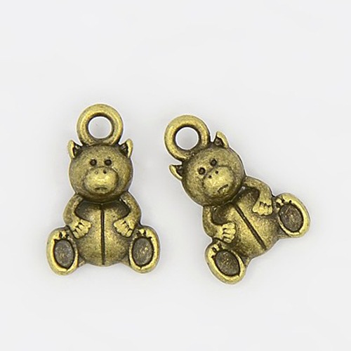 PandaHall Cute Look Tibetan Style Alloy Antique Bronze Plate Bear Pendants, Lead Free, Cadmium Free and Nickel Free, , Antique Bronze Color...
