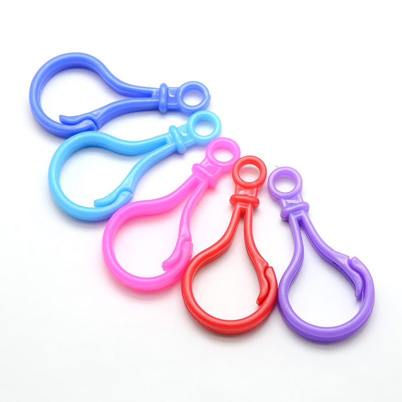 PandaHall Bulb Shaped Plastic Lobster Key Clasps, Mixed Color, 51x25x3mm Plastic Daily Supplies Multicolor