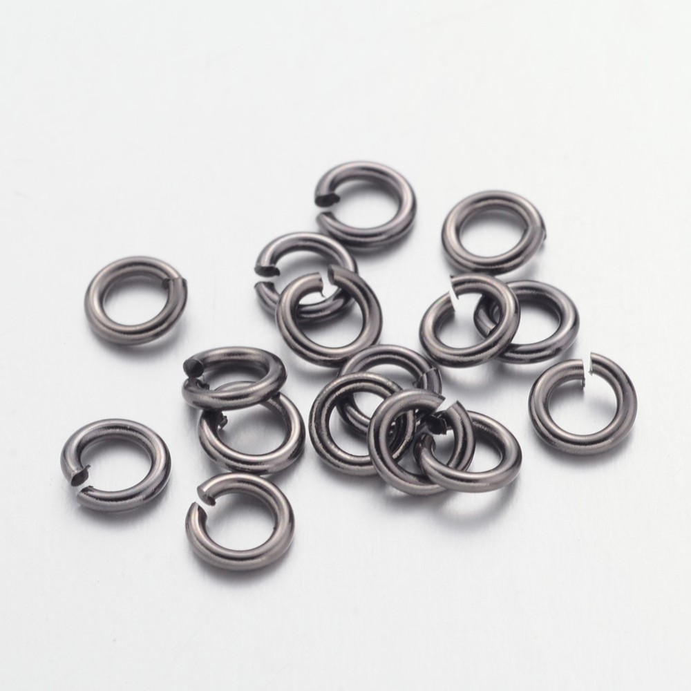 PandaHall Jump Rings, Close but Unsoldered, Brass, Gunmetal, about 5mm in diameter, 1mm thick; about 3mm inner diameter, about 120pcs/10...