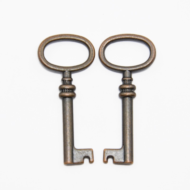 PandaHall Alloy Pendants, Lead Free & Cadmium Free & Nickel Free, Key, Red Copper, 41mm long, 17mm wide, 4.5mm thick Alloy Key