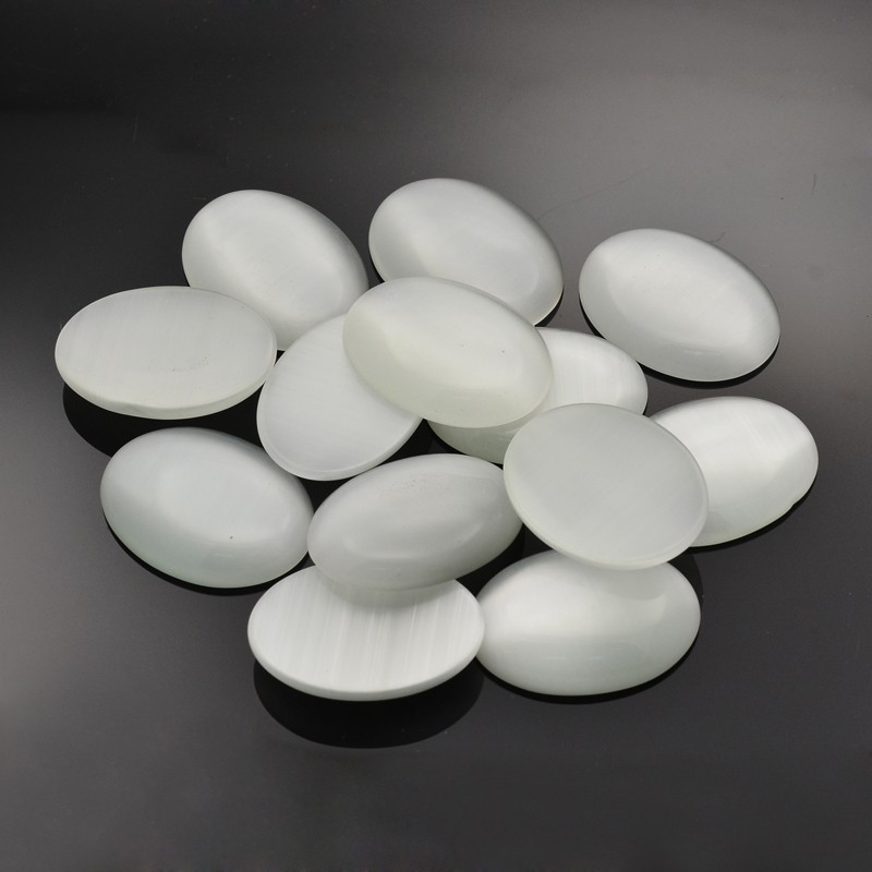 PandaHall Oval Cat Eye Cabochons, Gainsboro, 27x19x6mm Glass Oval Gray