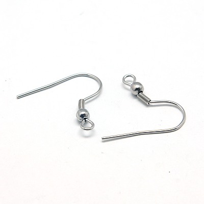 PandaHall 304 Stainless Steel Earring Hooks, 20x19.5mm, Hole: 2mm, Pin: 0.7mm Stainless Steel