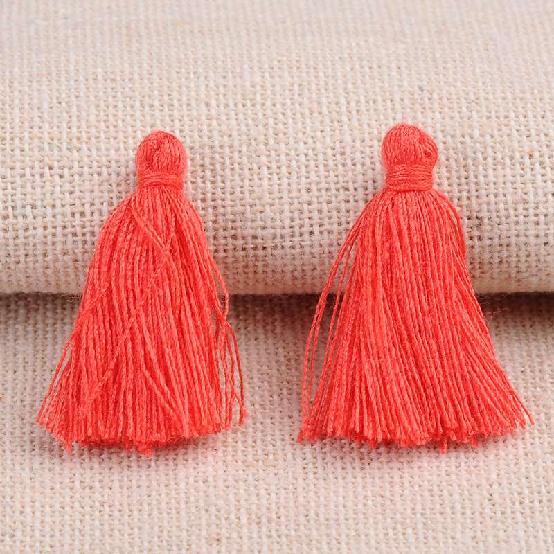PandaHall Polyester Tassel Pendant Decorations, OrangeRed, 26~30x4mm; about 300pcs/bag Polyester Red