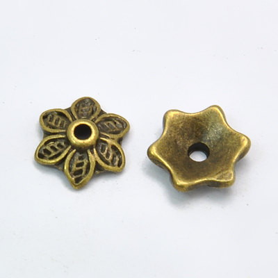 PandaHall Tibetan Style Bead Caps, Cadmium Free & Nickel Free & Lead Free, Antique Bronze Color, Flower, Size: about 10.5mm diameter, 3.5mm...