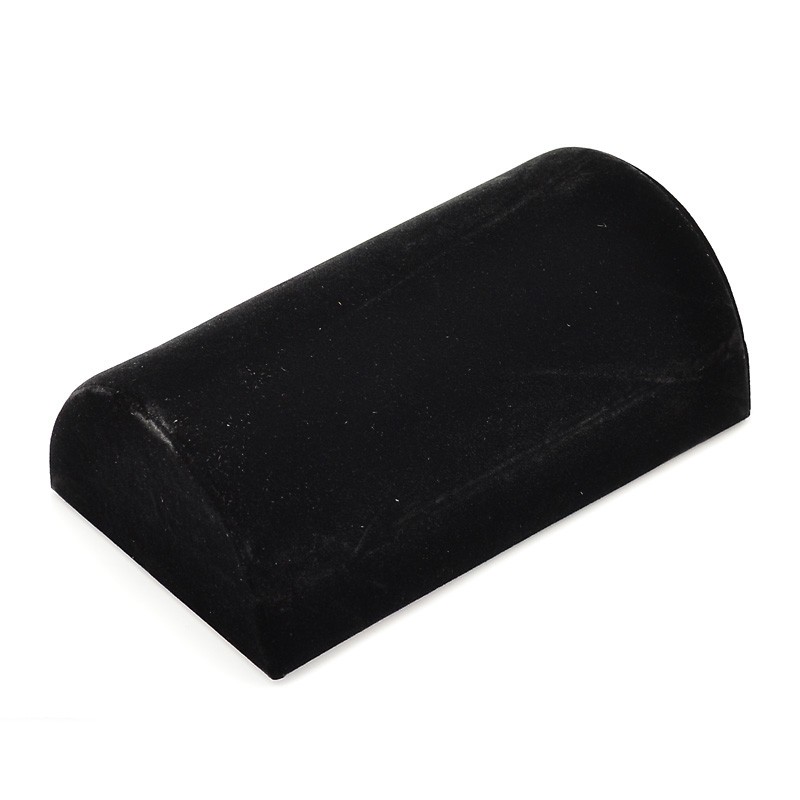 PandaHall Wooden Half Round Jewelry Bracelet Displays, Covered with Velvet, Black, 21x12x7cm Wood Black
