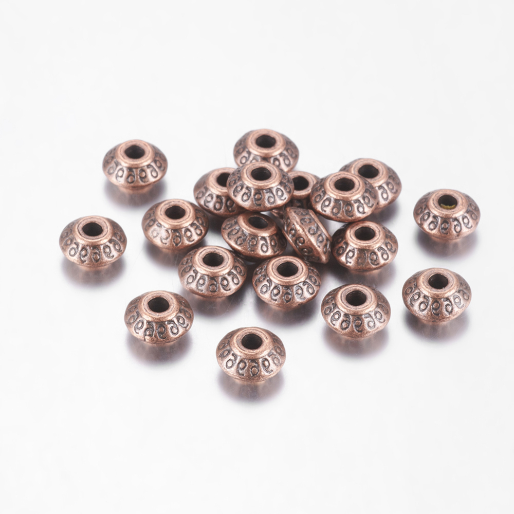 PandaHall Tibetan Style Beads, Lead Free & Cadmium Free, Bicone, Antique Silver, about 7mm long, 7mm wide, 4.5mm thick, hole: 1mm Alloy...