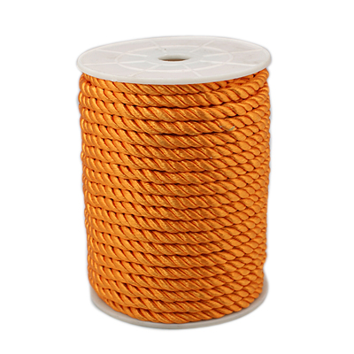 PandaHall Twisted Nylon Thread, DarkOrange, 5mm, about 18~19yards/roll(16.4m~17.3m/roll) Nylon Orange