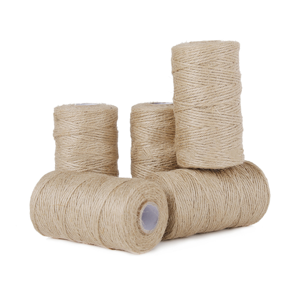 PandaHall Hemp Cord Twine String, 3-Ply, for Jewelry Making, Tan, 2mm; 100yard/91m/roll Hemp Orange