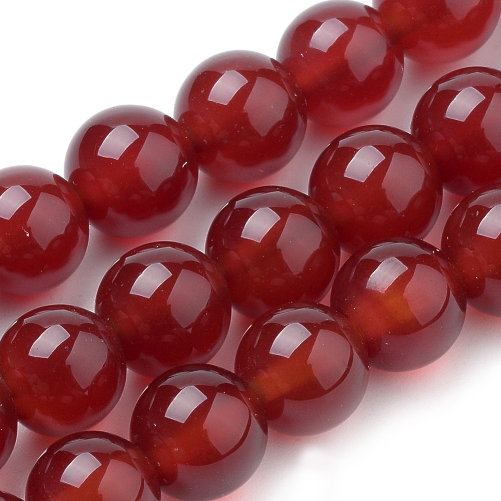 PandaHall Natural Carnelian Beads Strands, Dyed, Round, 6mm, Hole: 1mm; about 70pcs/strand, 15.7" Carnelian Round
