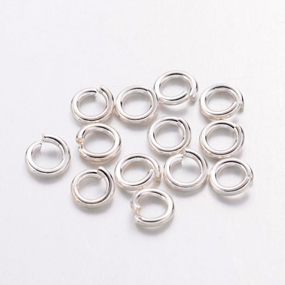 PandaHall Silver Brass Jump Rings, Close but Unsoldered, 4x0.8mm; about 2.4mm inner diameter; about 260pcs/10g Brass Ring Silver