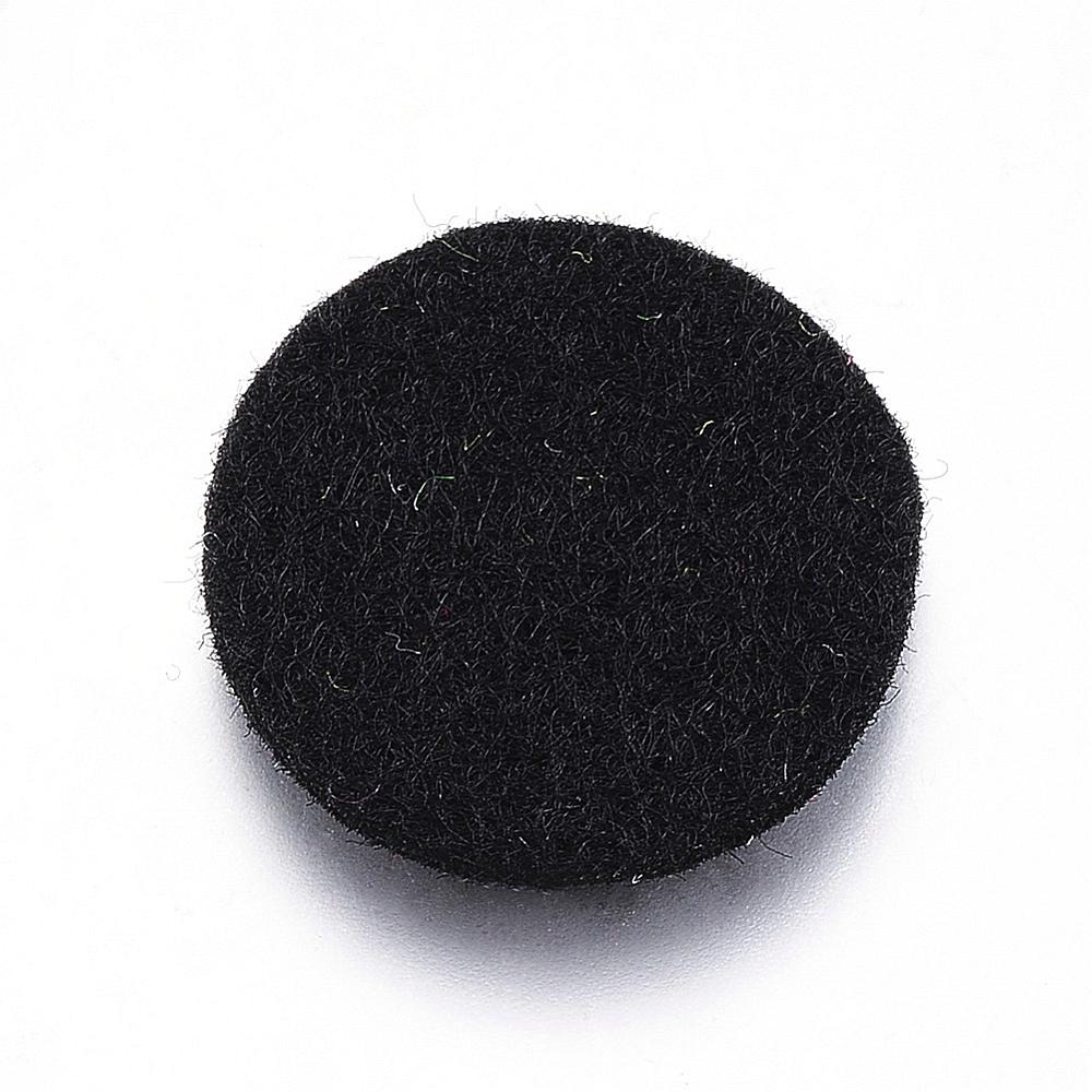 PandaHall Fibre Perfume Pads, Essential Oils Diffuser Locket Pads, Flat Round, Black, 22x3mm Fibre Black