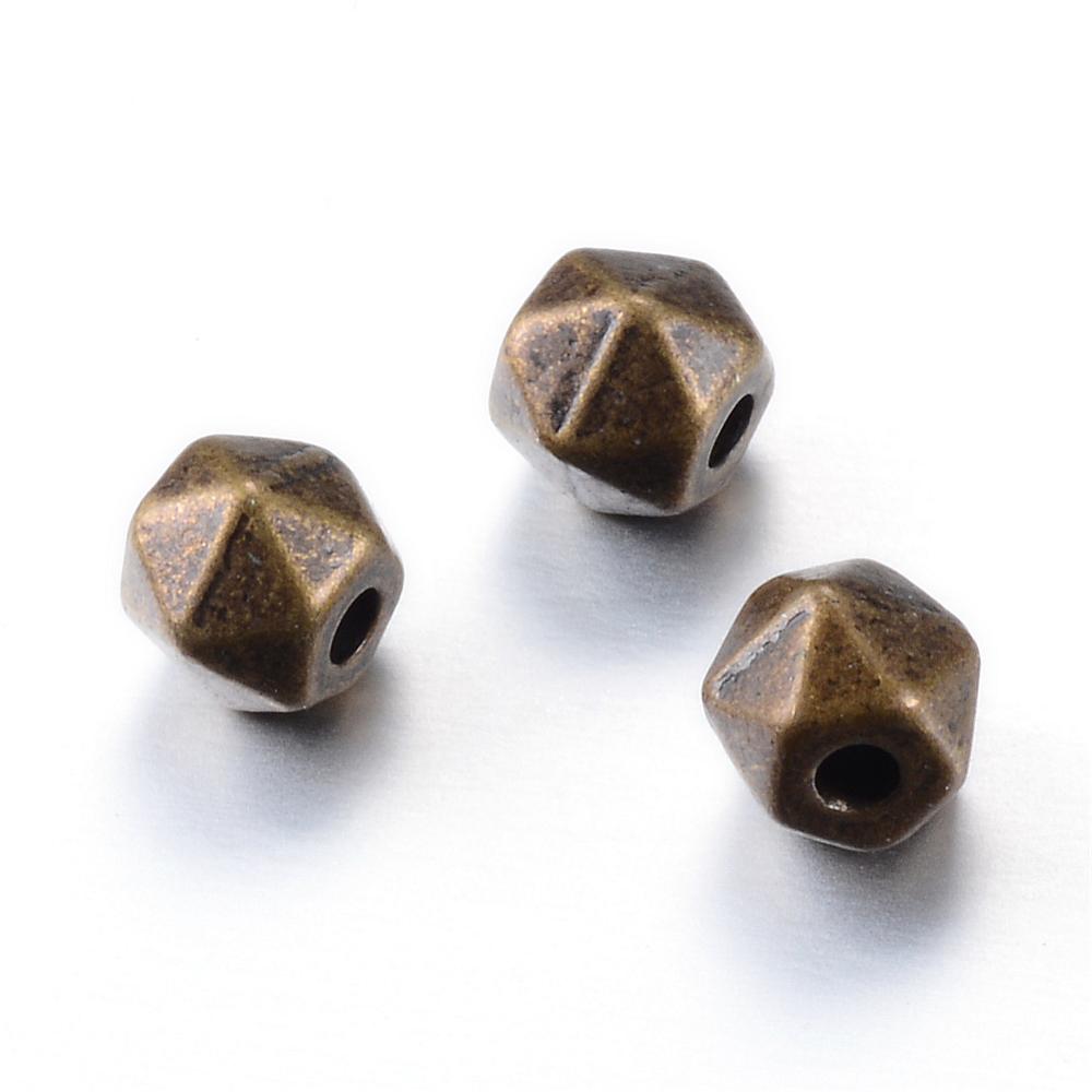 PandaHall Tibetan Style Alloy Bead Spacers, Cadmium Free & Nickel Free & Lead Free, Antique Bronze, 5x4mm, Hole: 1mm; about 2560pcs/1000g...