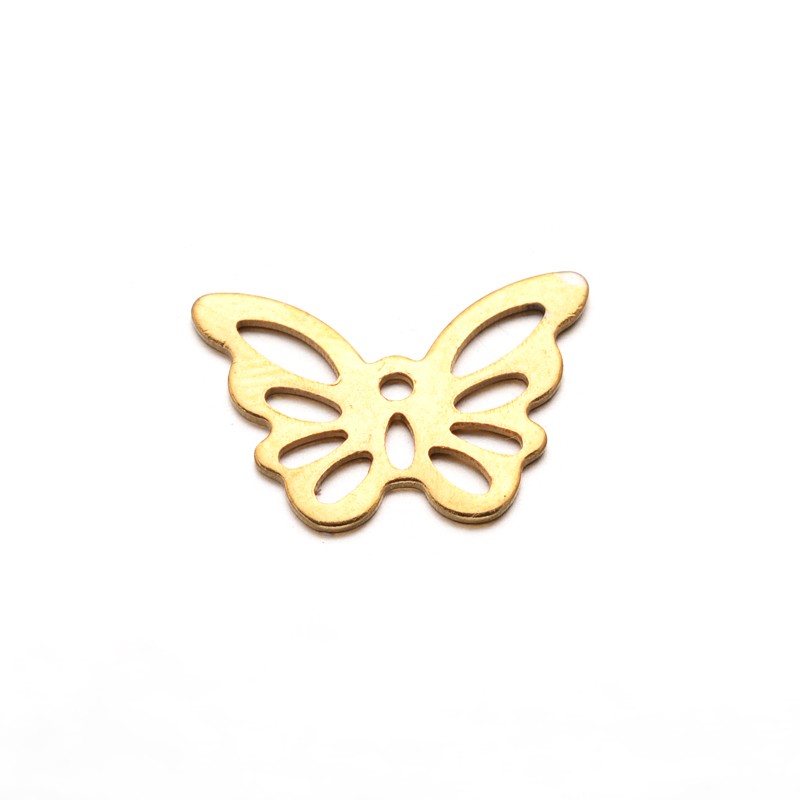 PandaHall Butterfly 304 Stainless Steel Pendants, Golden, 15x10.5x0.5mm, Hole: 1mm Stainless Steel Butterfly