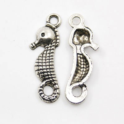 PandaHall Tibetan Style Pendants, Lead Free, Sea Horse, Antique Silver Color, Size: about 23mm long, 7mm wide, 2mm thick, hole: 2mm Alloy...