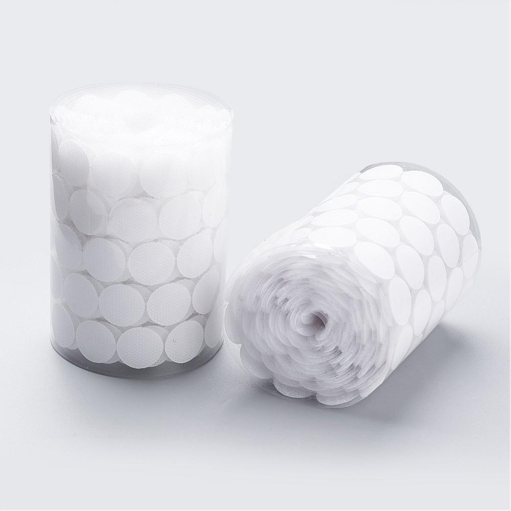 PandaHall Nylon Magic Tapes, Adhesive Hook and Loop Tapes, Round, White, 20mm Nylon White